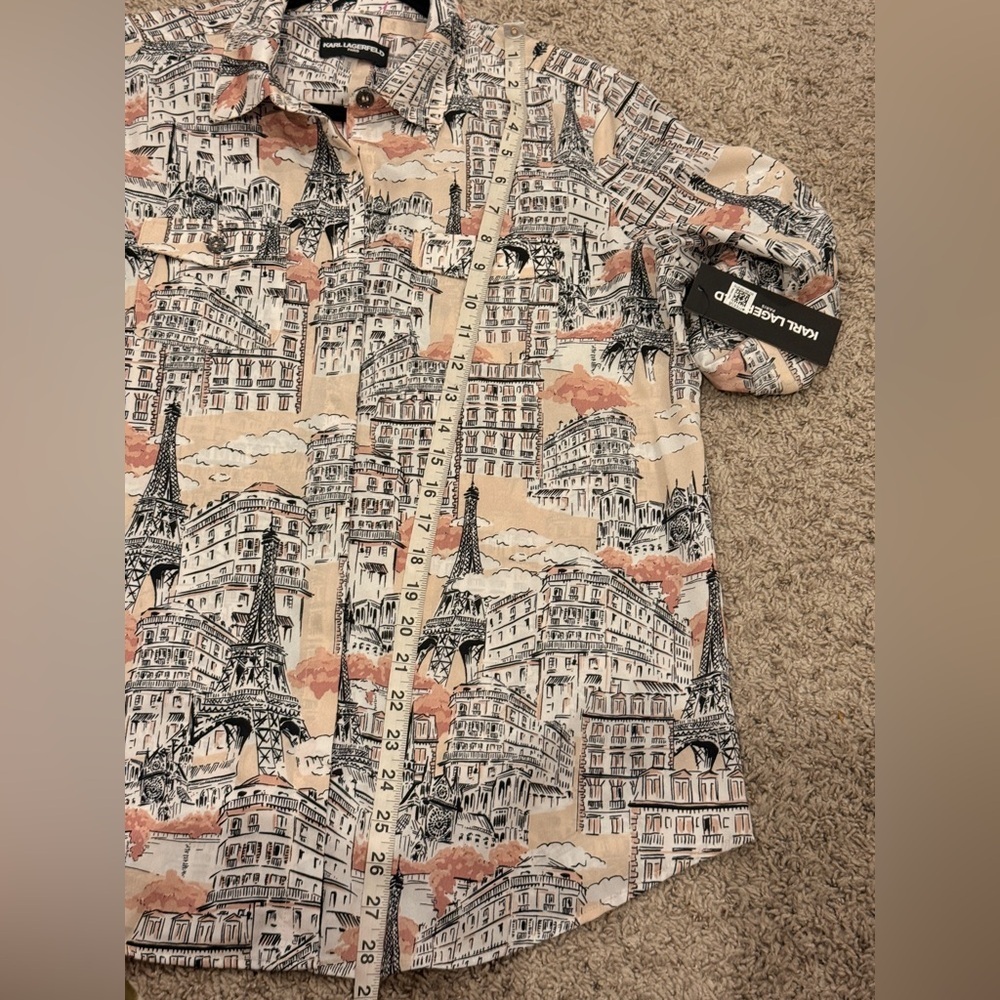 Karl Lagerfeld long sleeve/turnup button down Shirt (preloved- no tags) - Picture 6 of 9